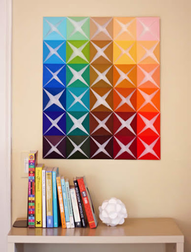 Ideia Decorar Quadro colorido feito com papel quadro colorido feito com papel